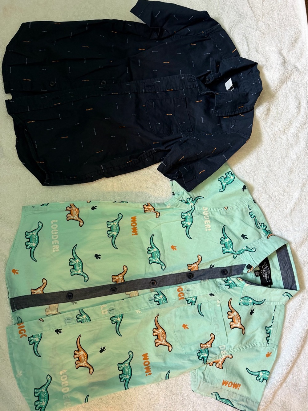 Eighty Eight Mint Green Dino Button-Up Shirt